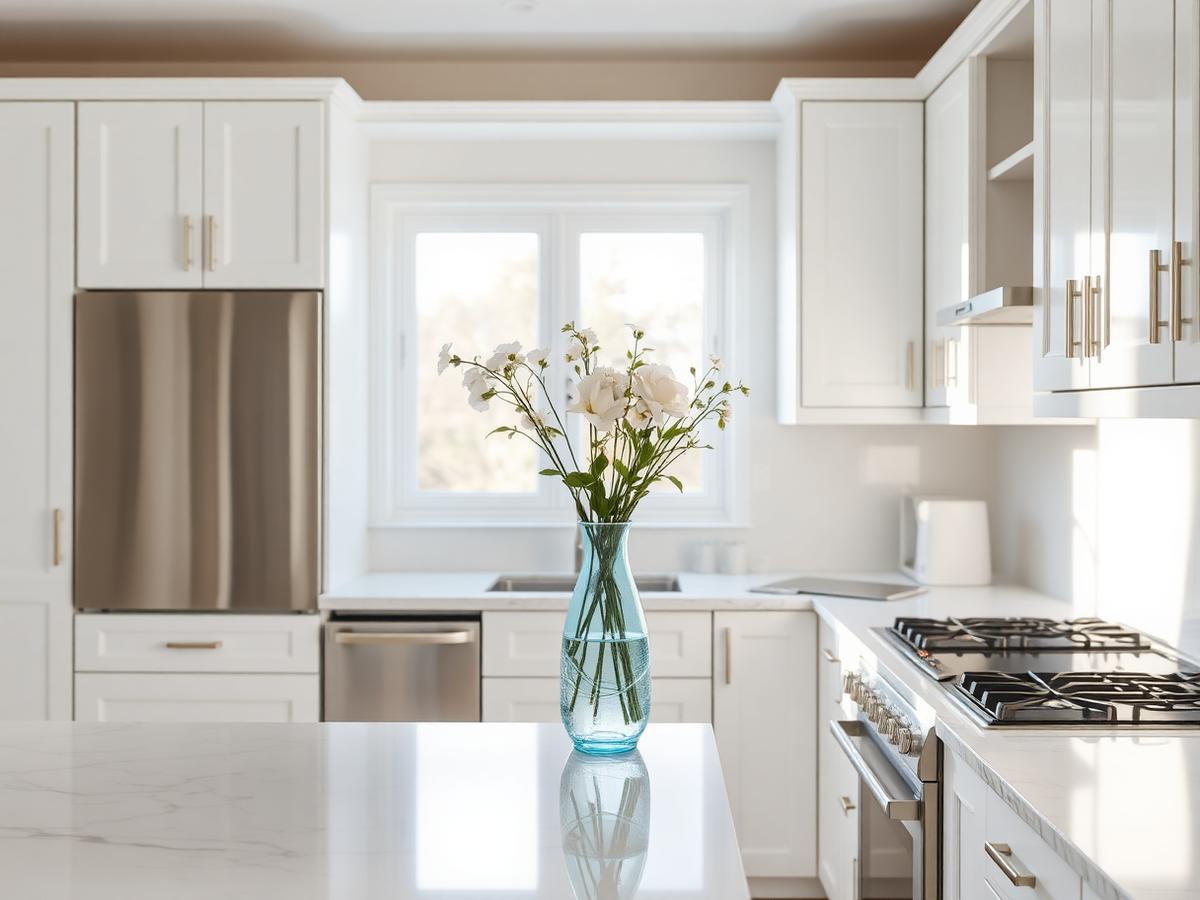 Sparkling clean white kitchen