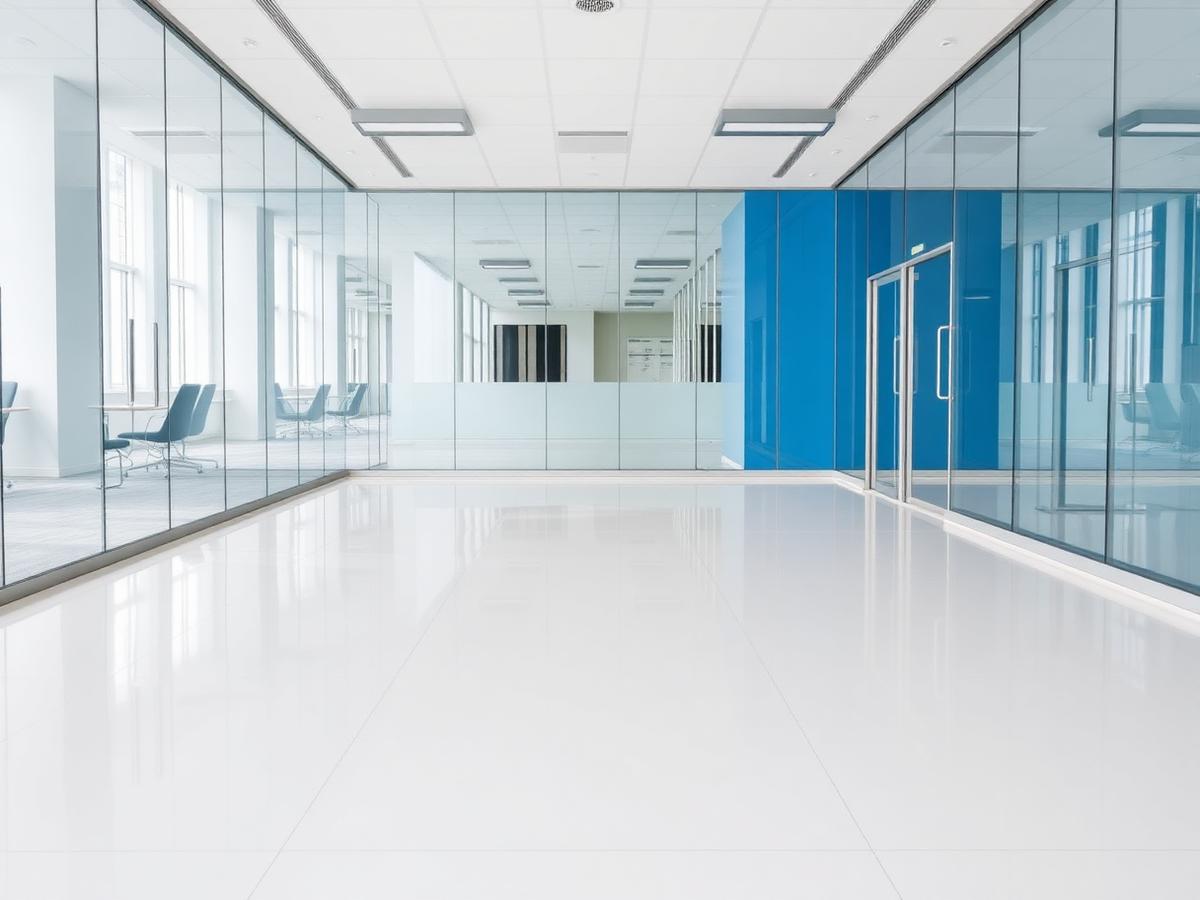 Pristine modern office hallway